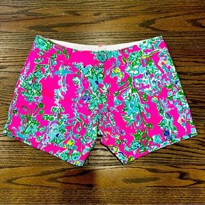 Lilly Pulitzer Pop Pink Southern Charm Callahan Shorts 4 RARE EUC